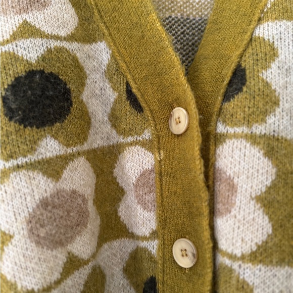 Women's Rita Row Pomo Cardigan - Olive and Cream - Picture 3 of 5
